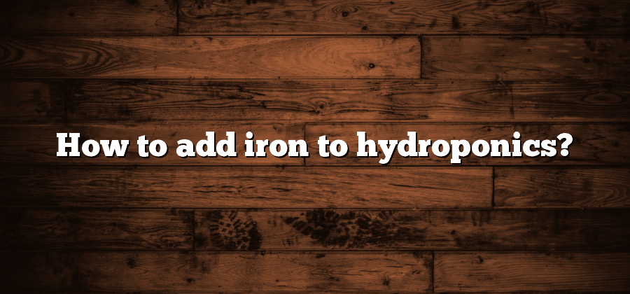 How to add iron to hydroponics?