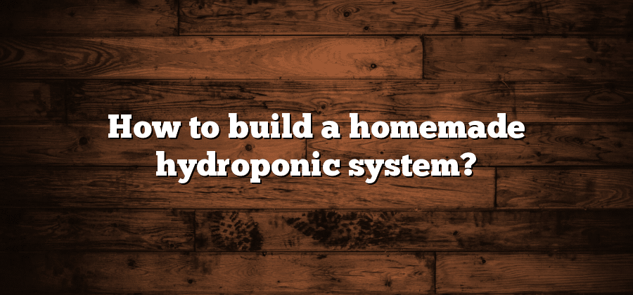 How to build a homemade hydroponic system?
