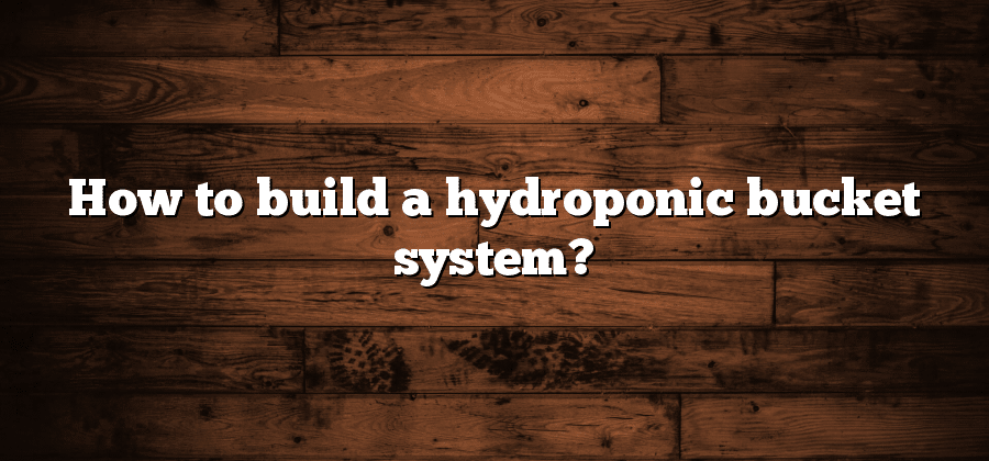 How to build a hydroponic bucket system?