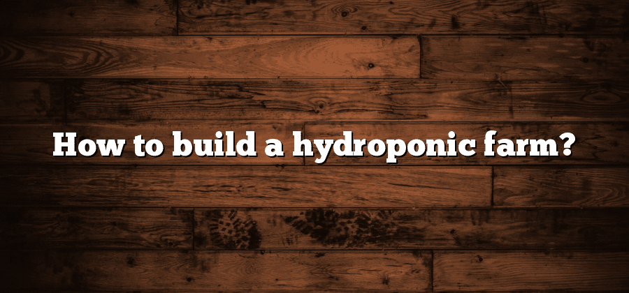 How to build a hydroponic farm?