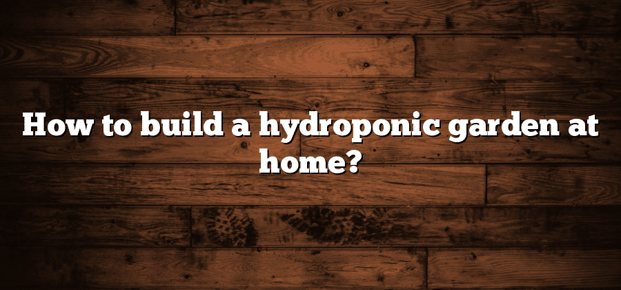 How to build a hydroponic garden at home?