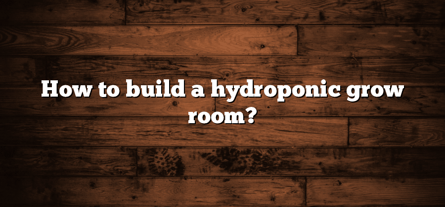 How to build a hydroponic grow room?