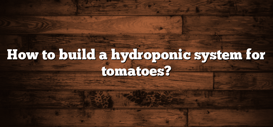 How to build a hydroponic system for tomatoes?
