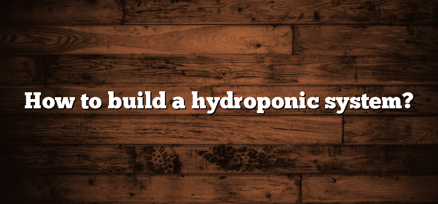 How to build a hydroponic system?