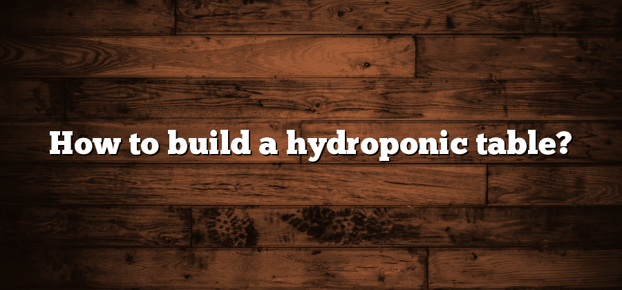 How to build a hydroponic table?