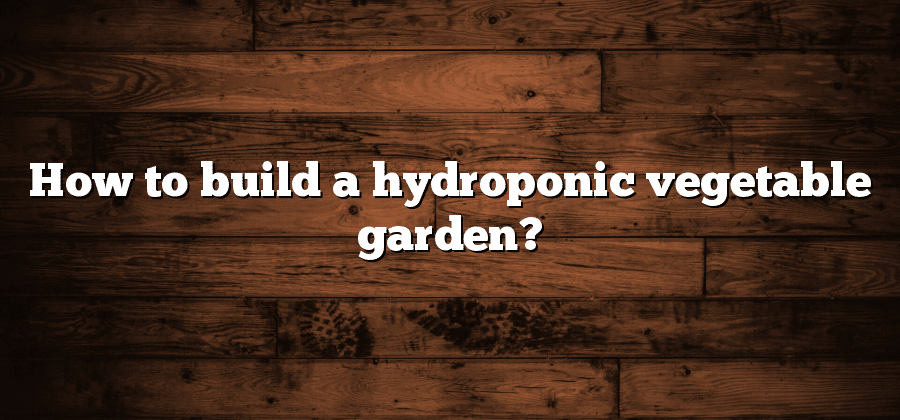 How to build a hydroponic vegetable garden?