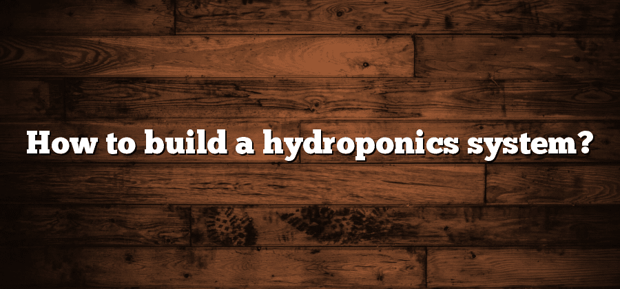 How to build a hydroponics system?