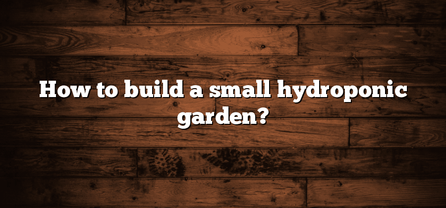 How to build a small hydroponic garden?
