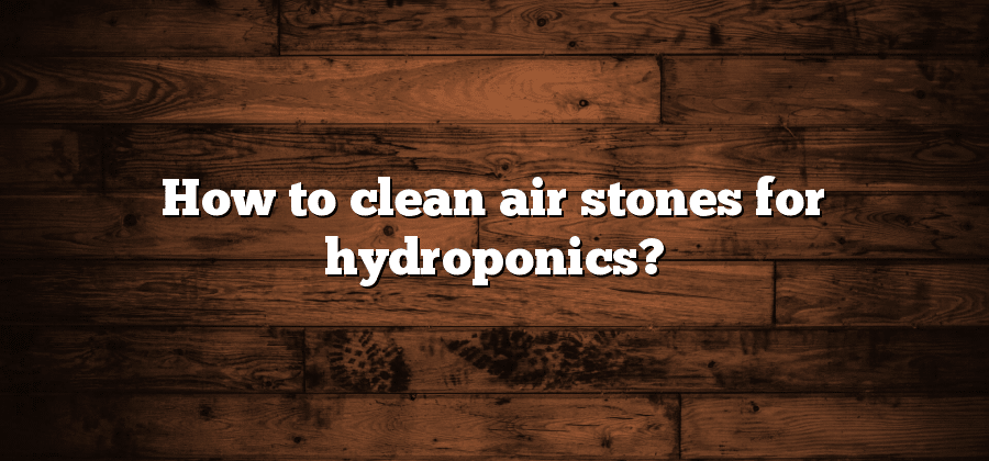 How to clean air stones for hydroponics?
