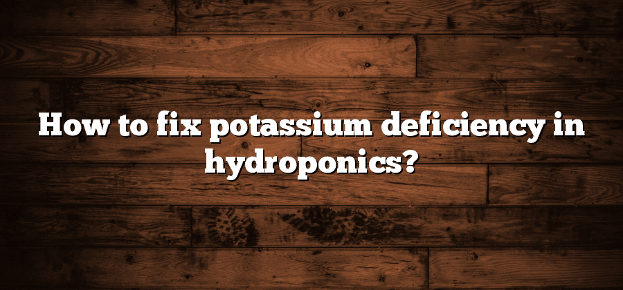 How to fix potassium deficiency in hydroponics?