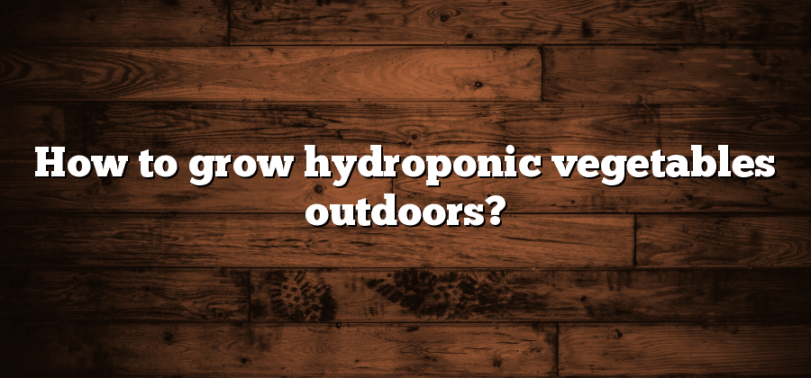 How to grow hydroponic vegetables outdoors?