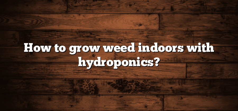How to grow weed indoors with hydroponics?