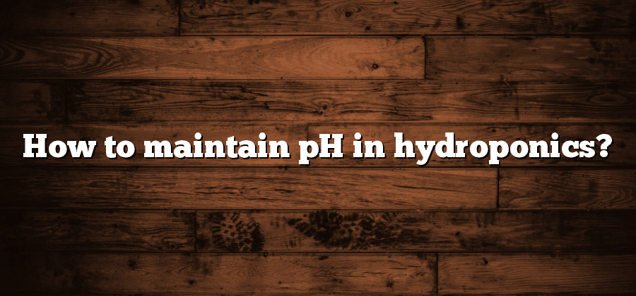 How to maintain pH in hydroponics?
