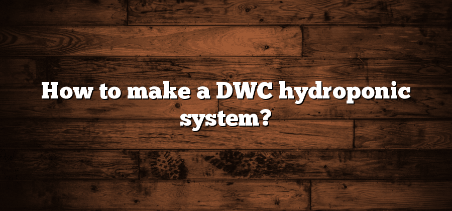 How to make a DWC hydroponic system?