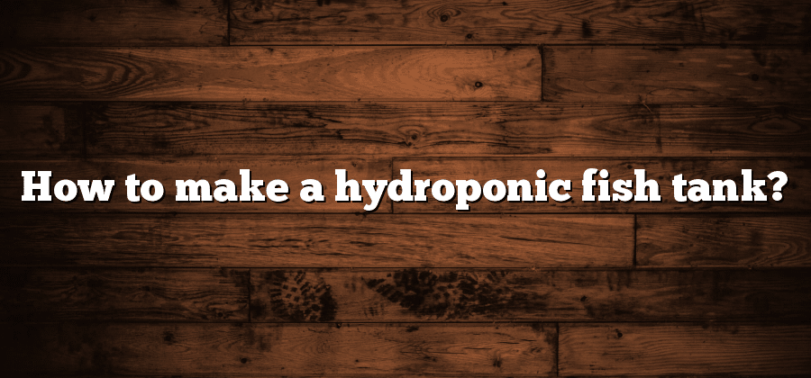 How to make a hydroponic fish tank?