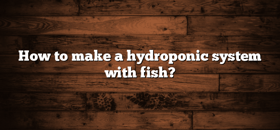 How to make a hydroponic system with fish?