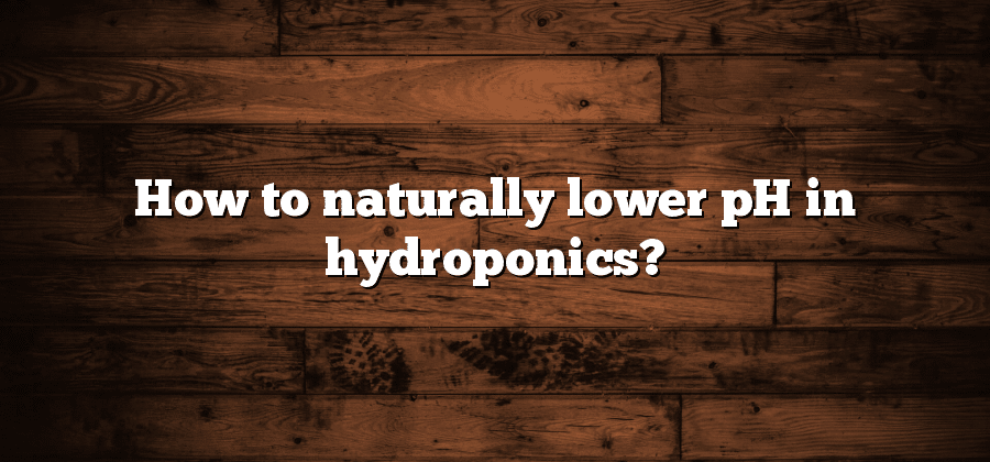 How to naturally lower pH in hydroponics?
