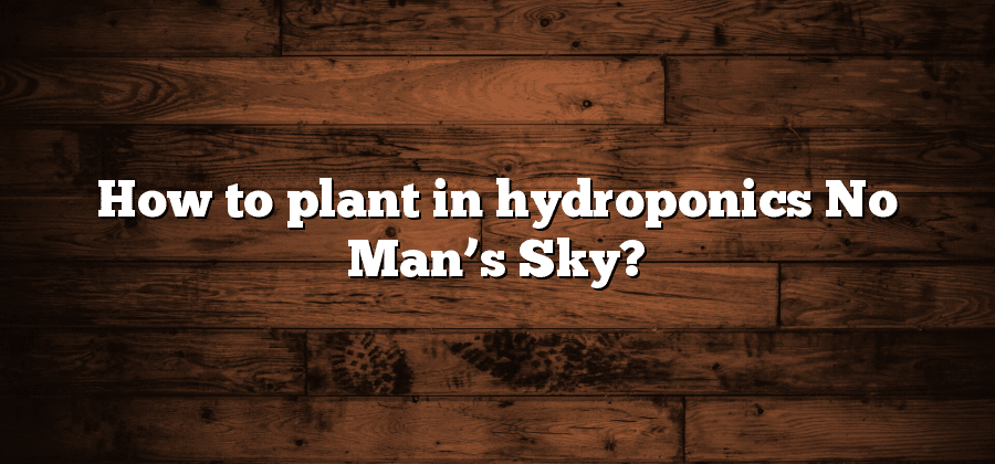 How to plant in hydroponics No Man’s Sky?