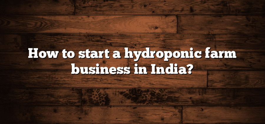 How to start a hydroponic farm business in India?