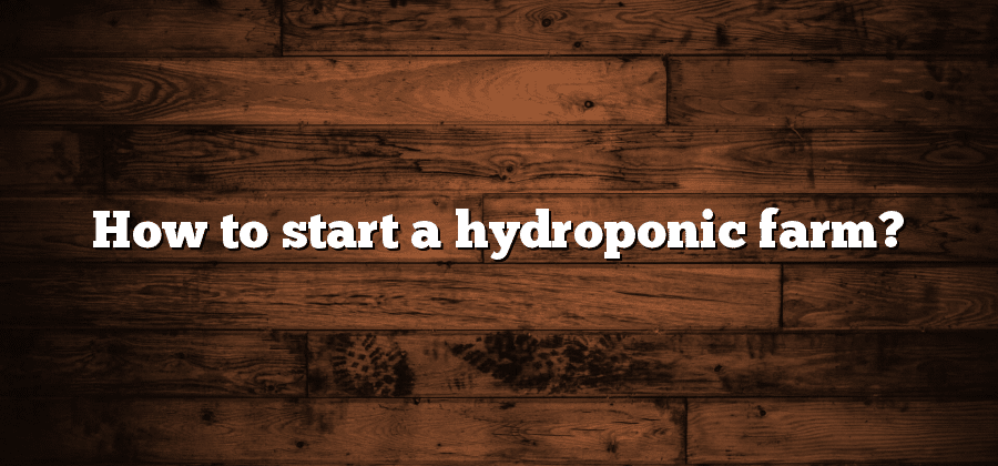 How to start a hydroponic farm?