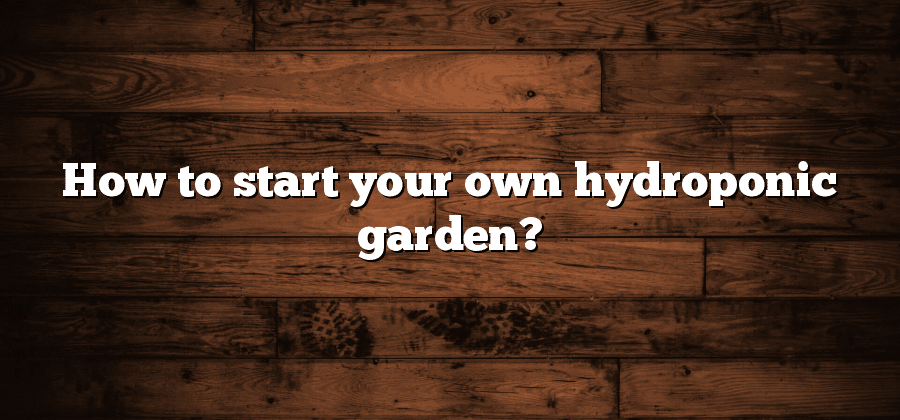 How to start your own hydroponic garden?