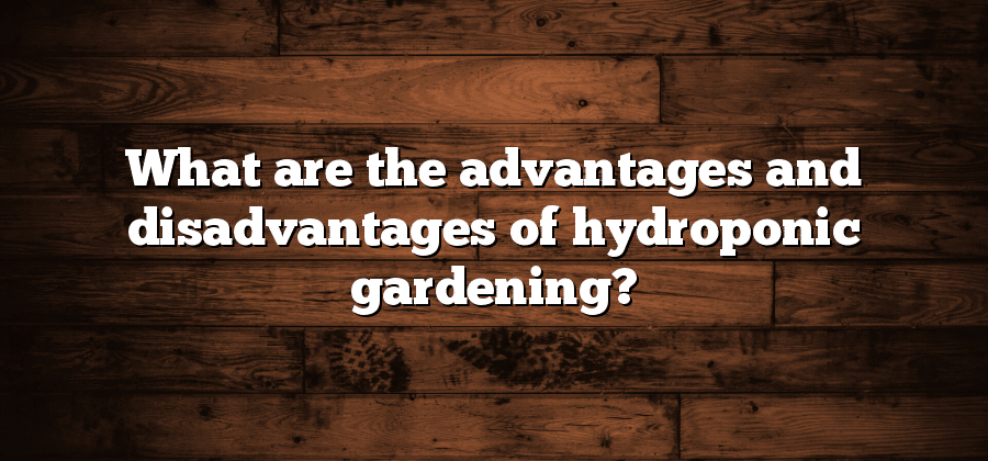 What are the advantages and disadvantages of hydroponic gardening?