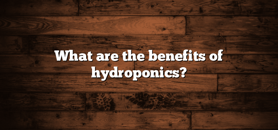 What are the benefits of hydroponics?