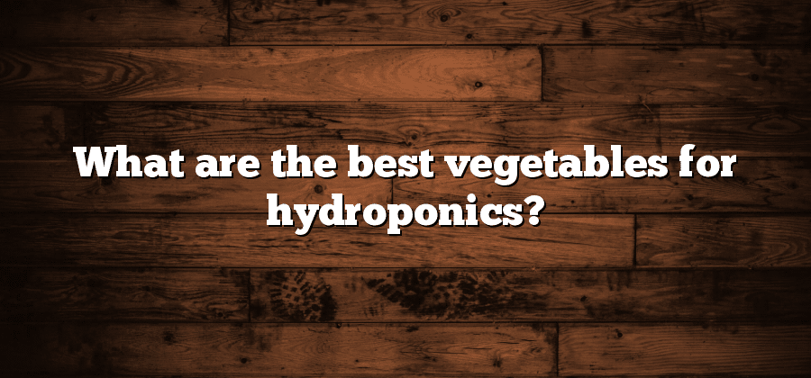 What are the best vegetables for hydroponics?