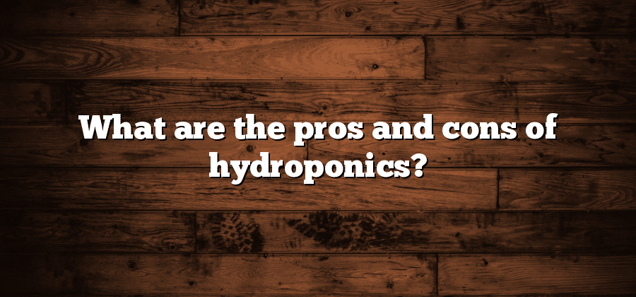 What are the pros and cons of hydroponics?