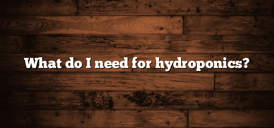 What do I need for hydroponics?