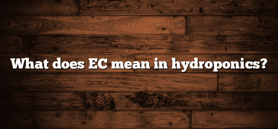 What does EC mean in hydroponics?