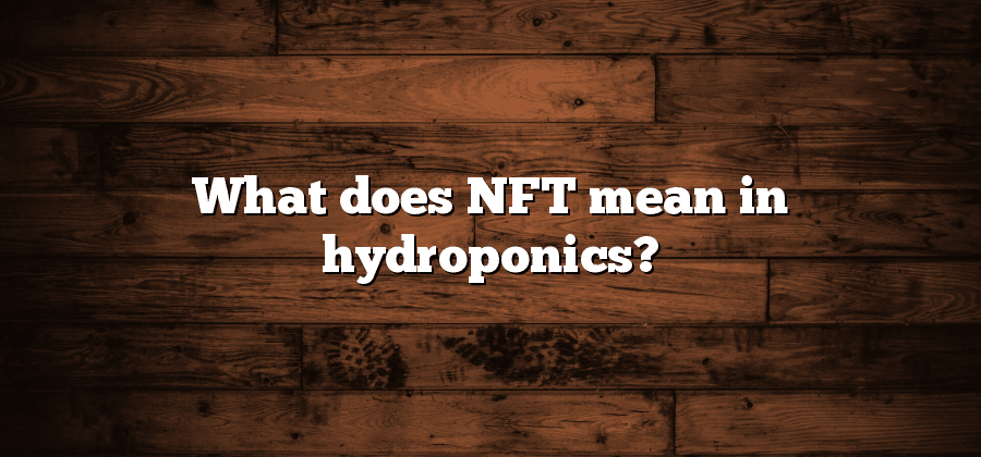 What does NFT mean in hydroponics?