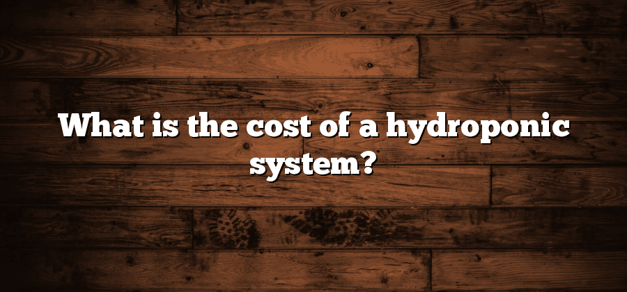 What is the cost of a hydroponic system?