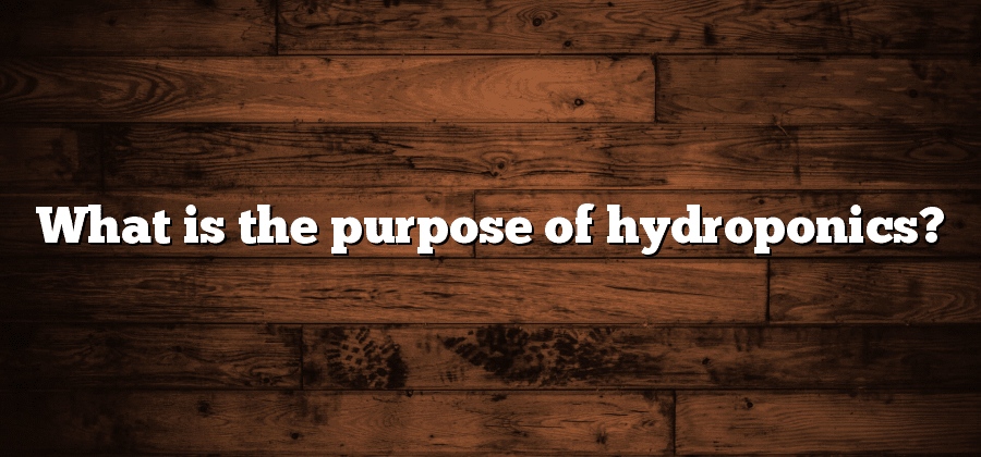 What is the purpose of hydroponics?