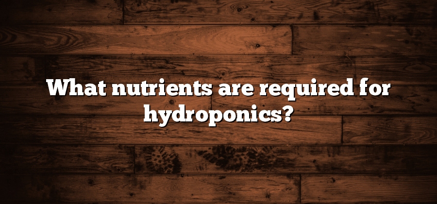What nutrients are required for hydroponics?