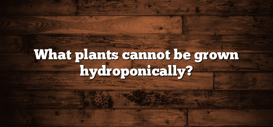 What plants cannot be grown hydroponically?