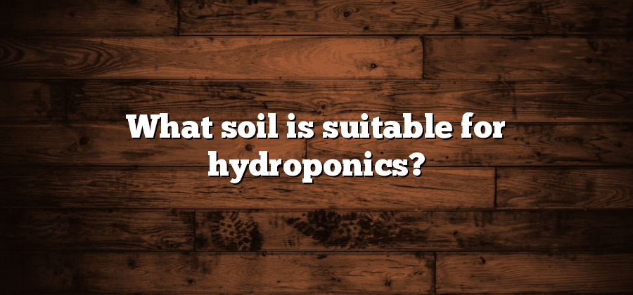 What soil is suitable for hydroponics?