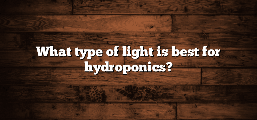 What type of light is best for hydroponics?