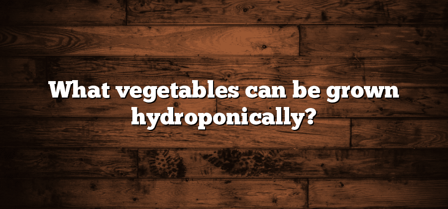 What vegetables can be grown hydroponically?