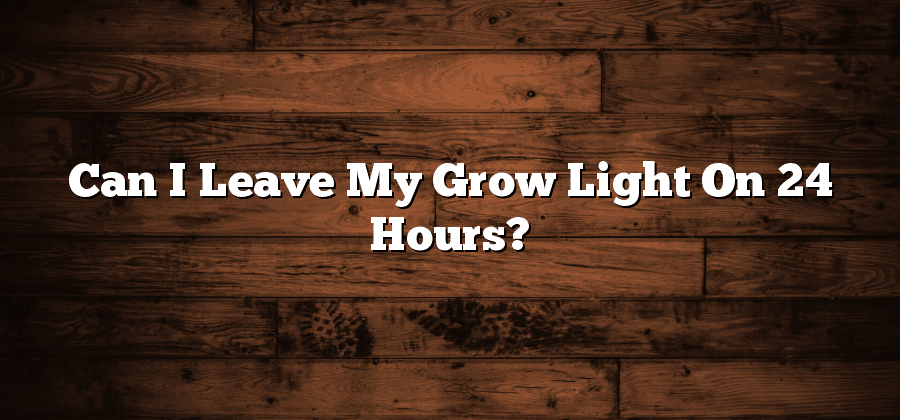 Can I Leave My Grow Light On 24 Hours?