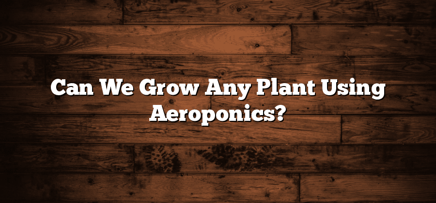 Can We Grow Any Plant Using Aeroponics?