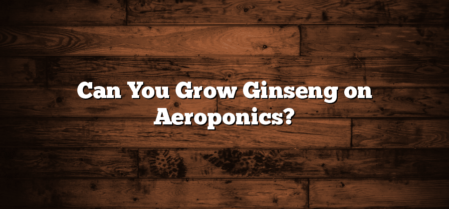 Can You Grow Ginseng on Aeroponics?