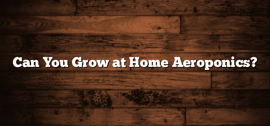 Can You Grow at Home Aeroponics?