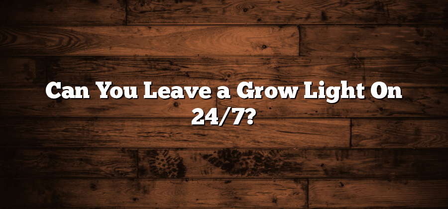 Can You Leave a Grow Light On 24/7?