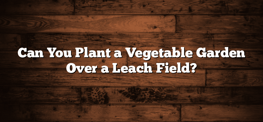 Can You Plant a Vegetable Garden Over a Leach Field?