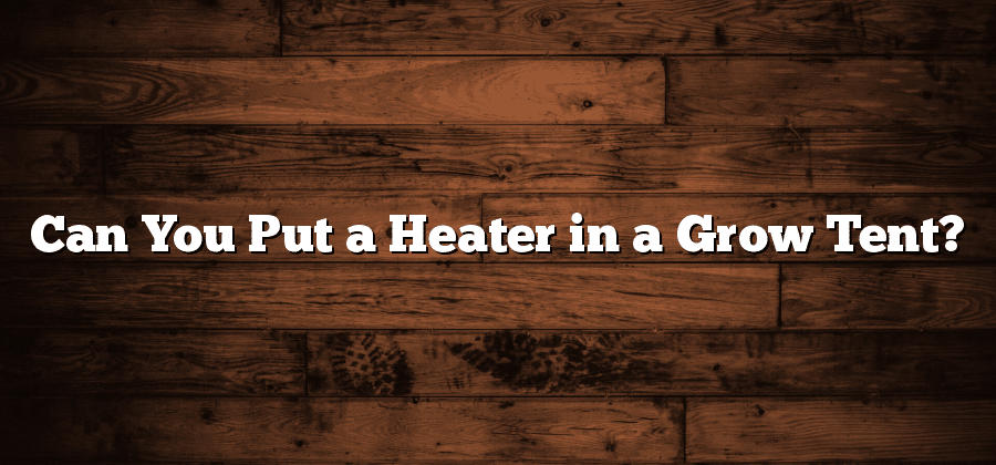 Can You Put a Heater in a Grow Tent?