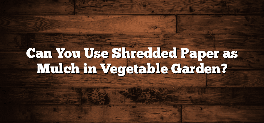 Can You Use Shredded Paper as Mulch in Vegetable Garden?