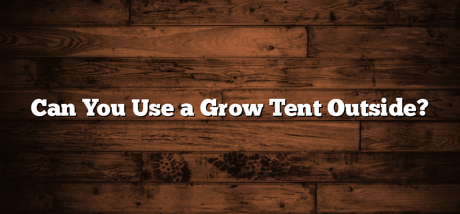 Can You Use a Grow Tent Outside?