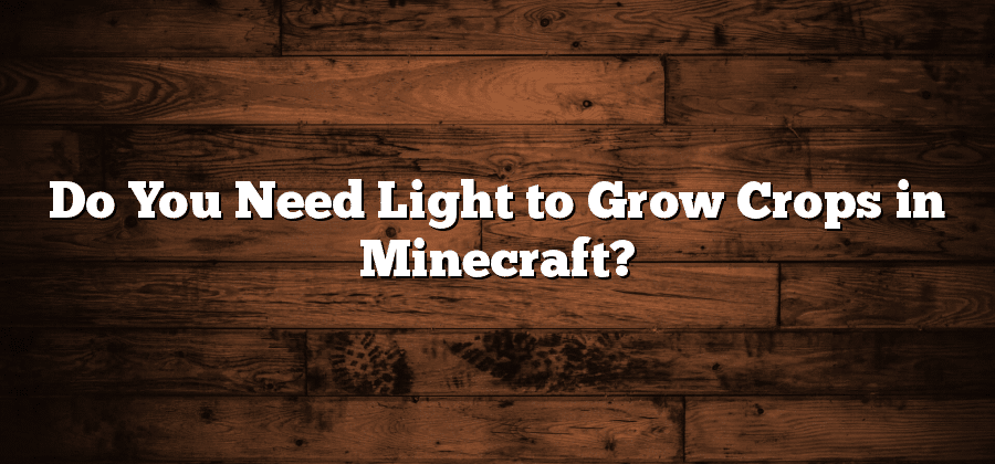 Do You Need Light to Grow Crops in Minecraft?