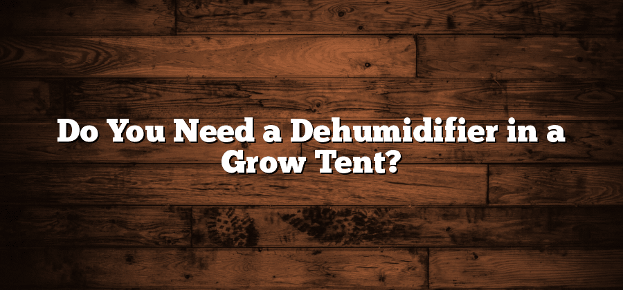 Do You Need a Dehumidifier in a Grow Tent?